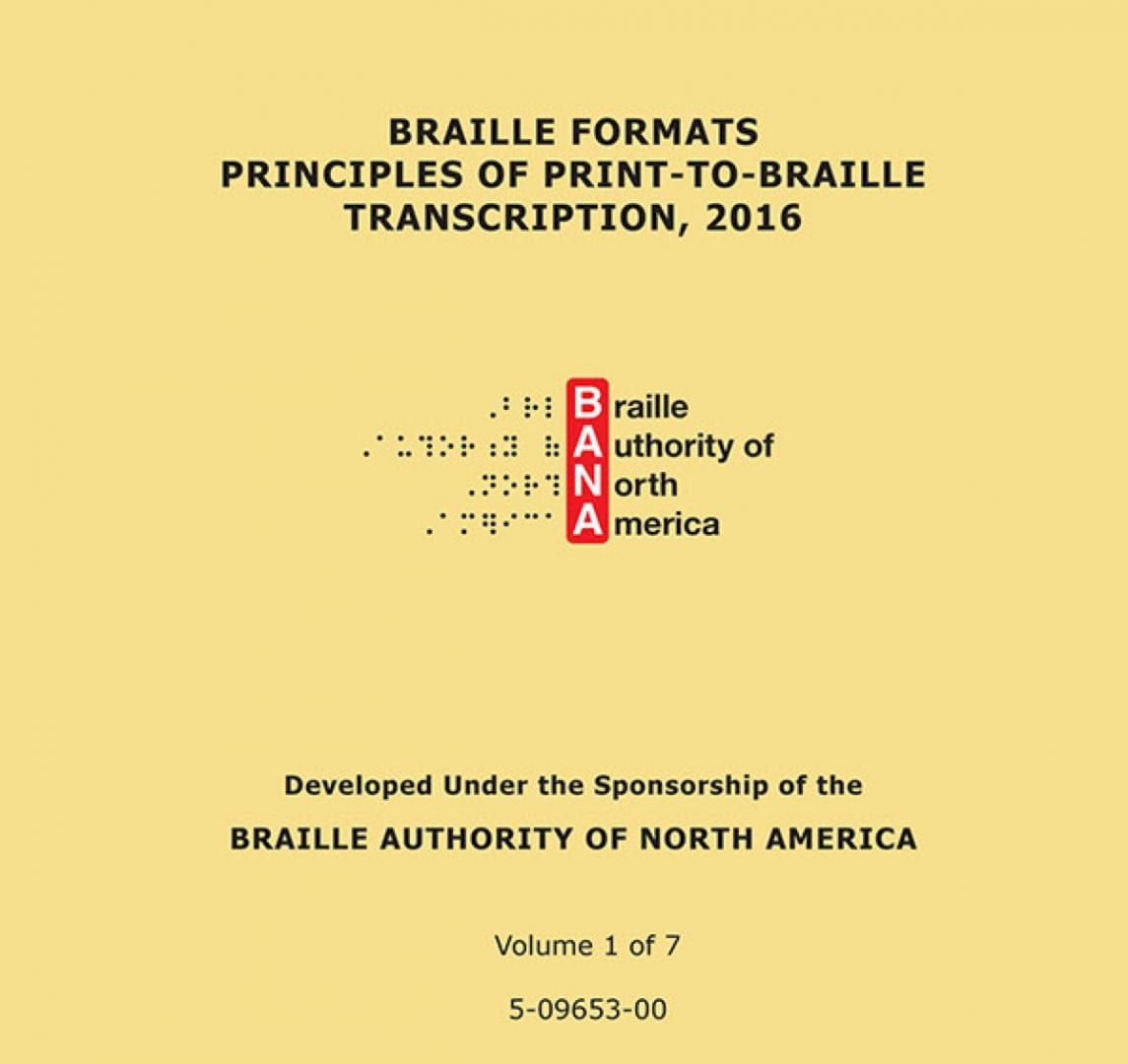 5-09653-00 Braille Formats-BANA Braille Formats Principles of Print-To-Braille Transcription, 2016