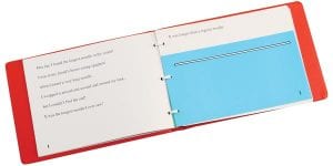 Longest Noodle three ring bound book open