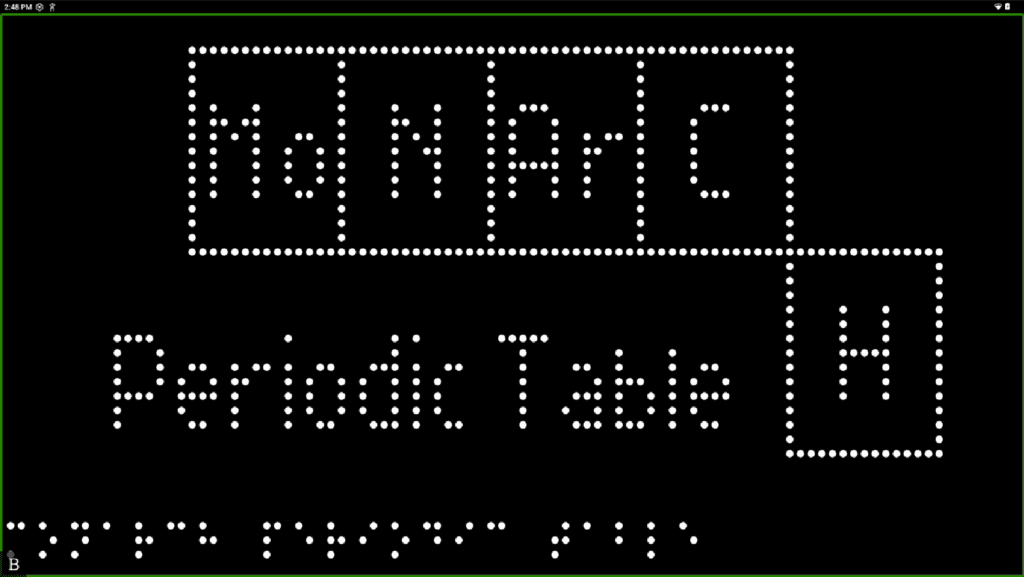 A screenshot of the Monarch screen, shows the word 
